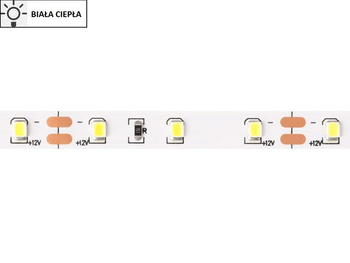 Taśma LED 2835 SMD300 24W-4,8W/1m 12V IP20 3000K 300lm/1m rolka 5m