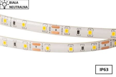 Taśma LED 2835 SMD300 24W-4,8W/1m 12V IP63 4000K 300lm/1m rolka 5m